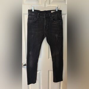 Allsaints Men’s Distressed Cigarette Skinny, Black, Size 32